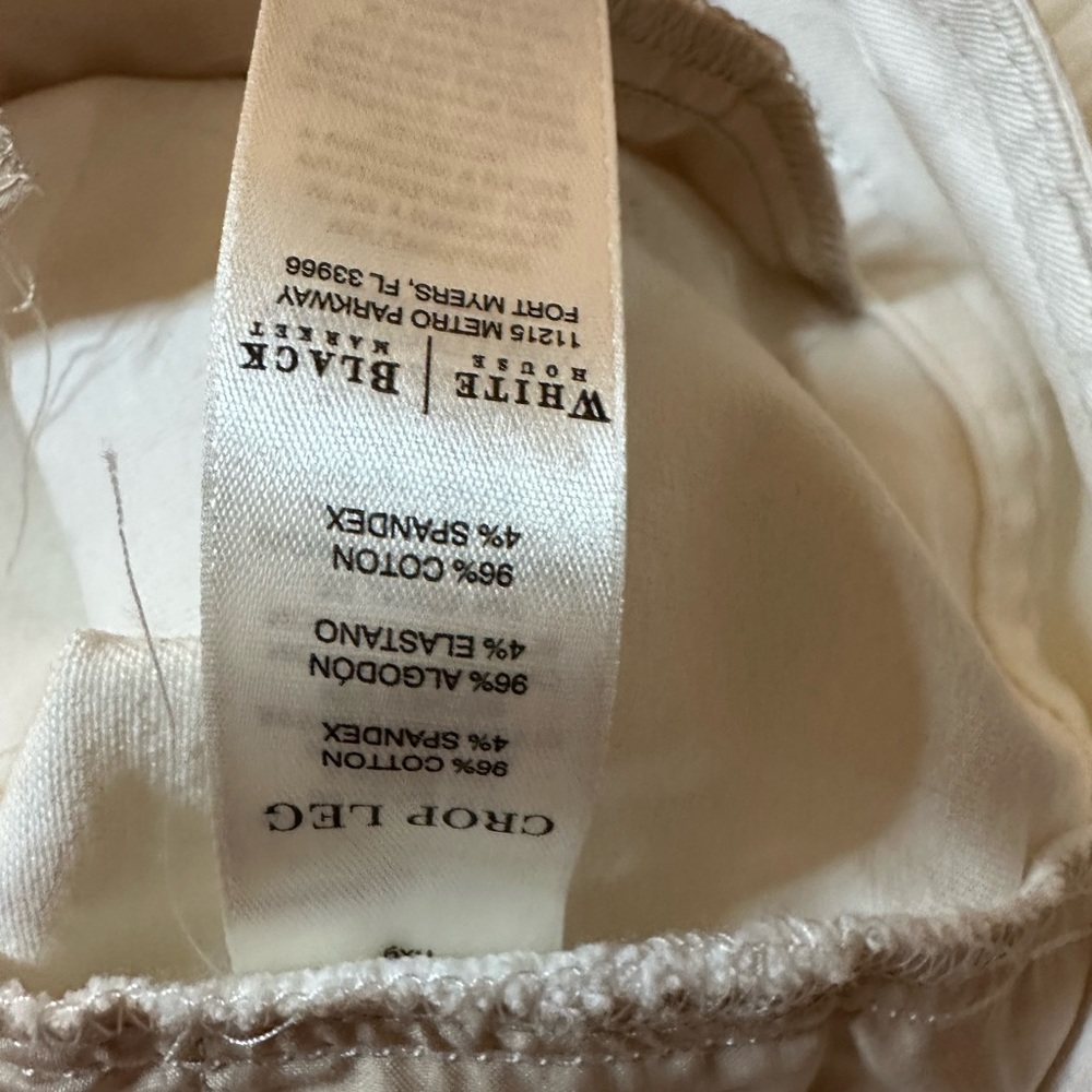 WHBM White Cuffed Capri Size 8 - Picture 8 of 10